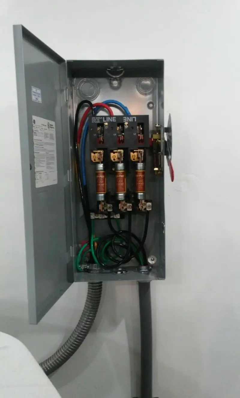 Three-phase disconnect switch installed for Electrical Wiring & Rewiring in West Point